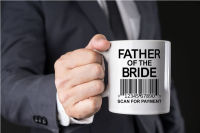 Father of the Bride,Scan For Payment - Funny Coffee Lovers Mug- 11OZ Coffee Mug - Mugs For Dads - Perfect for Fathers Day - By AW Fashions (White) coffee mug cup tea