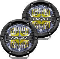 Rigid Industries - 360-Series 4" LED Off-Road Drive Beam, Optic White Backlight, LED Off-Roading Lights (Pair, 36117)