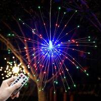 พวงไฟกลางแจ้ง120/150/180/200 Led ดอกไม้ไฟ Starburst ไฟพร้อมรีโมทแขวนตกแต่งปีใหม่