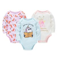 2021 3 6 PCS/SET Baby Boy Bodysuit Cotton Cartoon Print Long Sleeve Spring Autumn ropa bebe Clothes 0-24 months Clothing