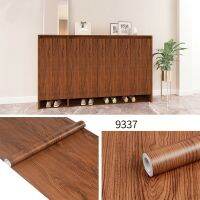 45CM Wood Striped Self-Adhesive Wallpaper Background Wall Desk Cabinet Renovation Sticker