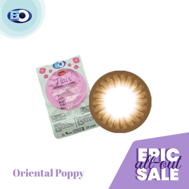 EO Flexwear Flair Colored Contact Lens Oriental Poppy (Nearest