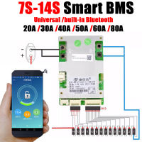 BMS อัจฉริยะบลูทูธ7S ~ 17S JBD 10S 12S 13S 14S 16S แผ่นป้องกันแบตเตอรี่ลิเธียม24V 36V 48V 52V 60V Li-Ion Lipo 20A 40A 60A