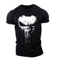 The Punisher Skull Graphic T Shirt Muscles For Men Tshirt Fitness Outdoor Light Thin And Breathable Elasticity Tshirt