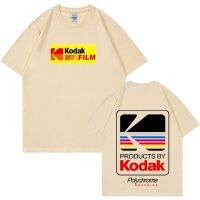 ผ้าฝ้ายทุกฤดูกาลผู้ชายและผู้หญิง Kodak เสื้อยืดเกาหลี INS พิมพ์ Monogram แขนสั้นแบรนด์น้ำทั้งหมดตรงกับผู้ชายหลวมด้านบน