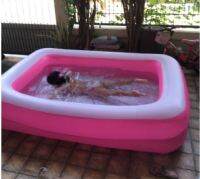 (?เก็บโค้ดลด10%) KidPlus สระน้ำเป่าลม 2 ชั้น 1.5 เมตร  150*100*35 cm สระว่ายน้ำเด็ก Inflatable Pool