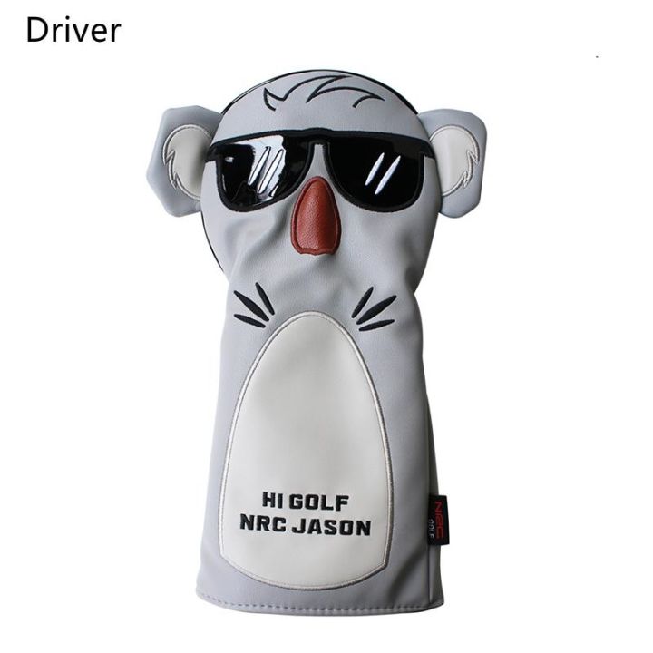 golf-headcover-koala-stlye-golf-head-cover-for-driver-fairway-hybrid-putter-pu-leather-protector