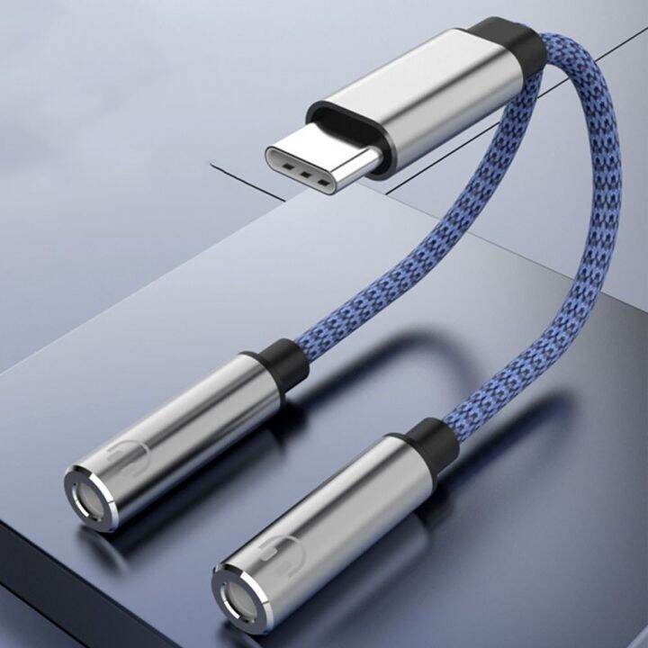 VHOIC for Laptop PC Headset DAC Chip HiFi USB Type C to Dual 3.5mm Audio Splitter Cord 1 to 2