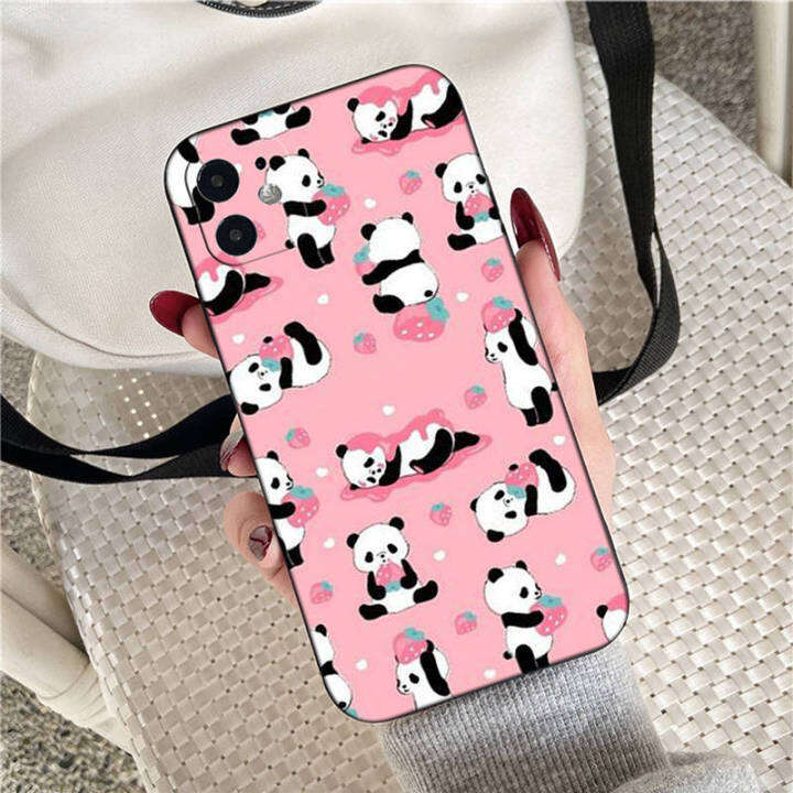 casing-หรับ-iphone-11-12-mini-x-xs-xr-pro-max-6-6s-7-8-6-7-8-plus-5-5s-se-2020-el27-cartoon-panda-pattern-phone-เคสโทรศัพท์-อ่อนนุ่ม-tpu-black-ปก