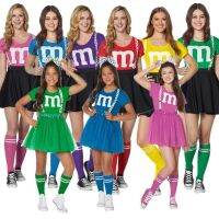 ✚₪﹉ Adult Kids M amp; M 39;s Costume Football Outfit Cheerleaders Uniform Dress Family Games Parents-Child Clothing Outfits