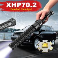 Baseball Bat Flashlight Super Bright XHP70.2 LED Torch Light Rechargeable Tactical Flash Light Self Defense Zoom Waterproof Lamp