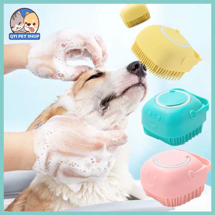 Pet Grooming Shampoo Dispenser Dog Cat Shower Massage Brush Comb For