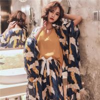 JULYS SONG 4 Pieces Soft Autumn Summer Women Pajamas Sets Floral Printed Sleepwear With Shorts Female Leisure Nightwear Suit