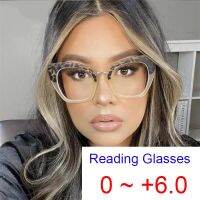 {Paopao glasses} เทรนด์ใหม่แว่นอ่านหนังสือแสงผู้หญิงแสงสีฟ้ากรองขนาดใหญ่แมวตาเสือดาวชาวิสัยทัศน์ดูแลแว่นตา Diopters 1.5 2