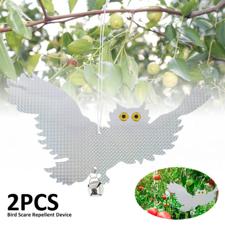 Owl Shape Discs Reflective Bird Pigeon Repellent Scarer Decoy Deterrent
