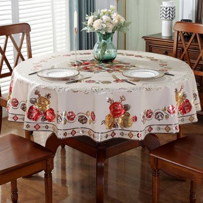 Modern Round Table Cloth PVC Waterproof Tablecloth Oil-proof Table Cloth Tea Coffee Table Cover for Restaurant Banquet Decor