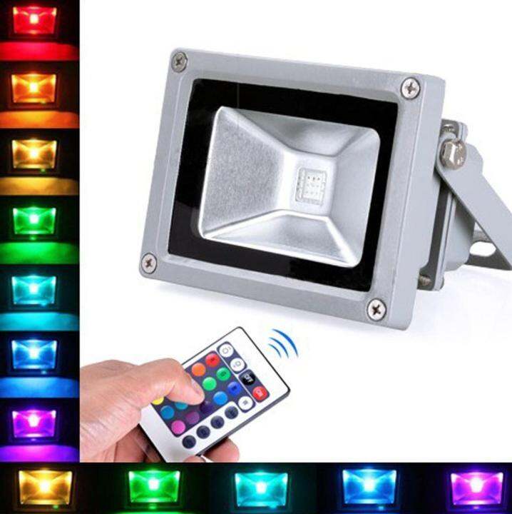 x2-เเพ็คคู่-สุดคุ้ม-led-flood-light-rgb-50w-โคมไฟสปอร์ตไลท์สลับเปลี่ยนสีเองอัตโนมัติ-16-เฉดสี-4-step-ให้แสงสีสวยงาม-ควบคุมการใช้งานด้วยรีโมทคอนโทรล-จำนวน-2-ชิ้น