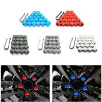 20pcs Car Wheel Nut Cap Protection Covers Anti-Rust Auto Tire Bolt Gray  Silver  Red 17mm Head Wheel Screws With Removing Clip Nails  Screws Fasteners