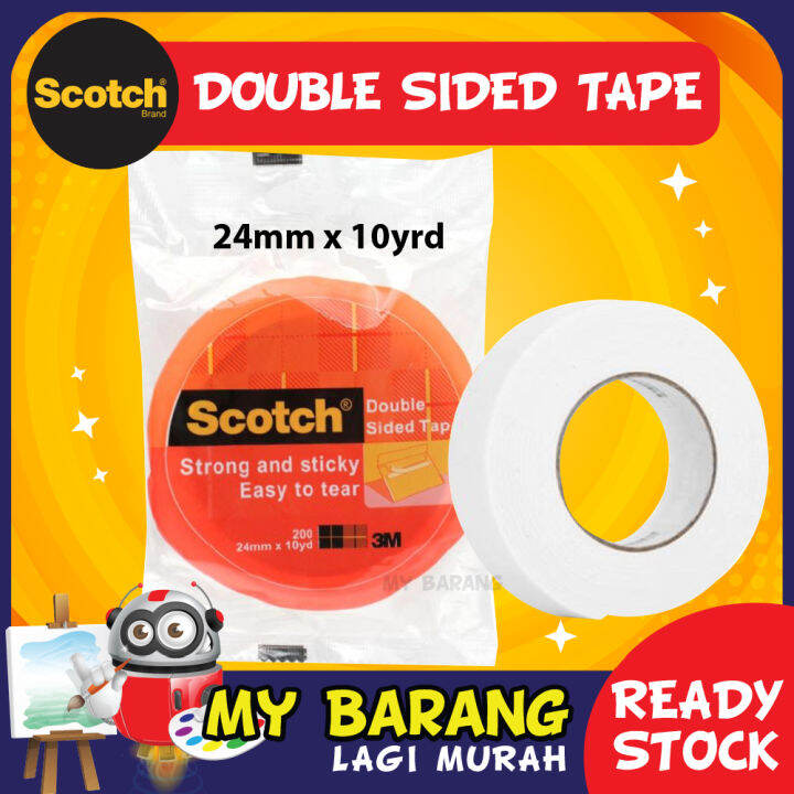 3M Scotch 200 Double Side Tissue Tape Easy Tear Senang Koyak Scotch® Double Sided Tape 24mm x