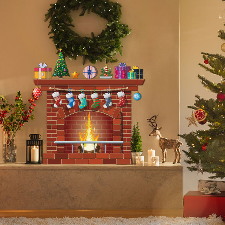 ติดง่ายและสติ๊กเกอร์แบบลอกได้สติ๊กเกอร์หน้าต่างผนังสำหรับบ้านสำนักงานบ้านเทศกาลคริสต์มาส