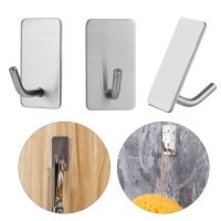 【YF】 Stainless Steel Wall Hook Self Adhesive Sticky Kitchen Home Bathroom Key Bag Hanger Storage Hanging Holder Waterproof Towel Rack