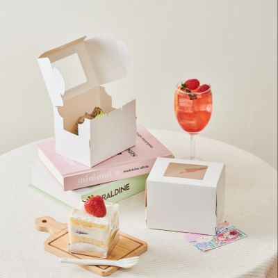 กล่องเค้ก 1ชิ้น 8.5*11.5*9 ซม. (40 ใบ/แพ็ค)  กล่องเค้กฝาใส กล่องขนม กล่องคุกกี้ กล่องอาหาร กล่องกระดาษ สีพาสเทล