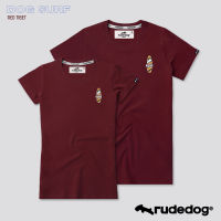 Rudedog เสื้อคอกลม หญิง ชาย สีแดง รุ่น Dog surf