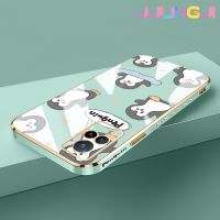 Jlingji เคสสำหรับ Vivo V21 4G V21 5G V21s 5G ลายการ์ตูนเพนกวินใหม่กรอบสี่เหลี่ยมพื้นผิวเคสซิลิก้าเจลกันกระแทกเคสมือถือฝาครอบป้องกันเลนส์กล้องถ่ายรูปรวมทุกอย่าง