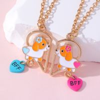 New Heart-shaped Cute Dog Necklace for Women BFF Good Friend Magnet Attracts Love Pendant Couple Friendship Jewelry 2pcs/Set