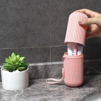 Travel stripe toothbrush box portable mouthwash cup toothbrush cup set with dental cylinder Nordic simple toothbrush