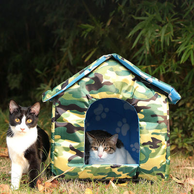 Outdoor Pet House Waterproof Thickened Cat Nest Tent Winter Warm Puppy Kennel Foldable Pet Shelter Portable Travel Pets Carrier