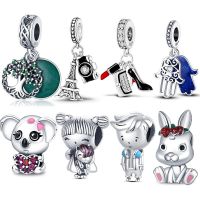 Hot Sale Authentic silver color Love Heart Animal Beads Fit Original Pandora Bracelet DIY Jewelry Making For Women Gift