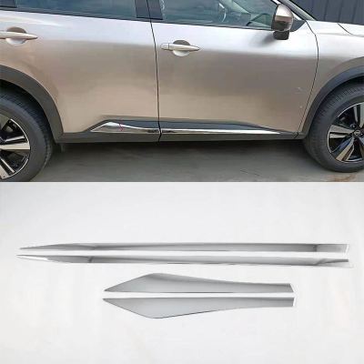 ชิ้นส่วนรถยนต์สำหรับ Nissan X-Trail T33 2021 2022 2023ประตูข้างรถโครเมี่ยมรถขอบสติกเกอร์แถบยางกัน87Tixgportz