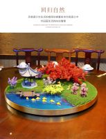 [COD] Hotel large round decoration ornaments new Chinese flower decorations turntable middle display miniature