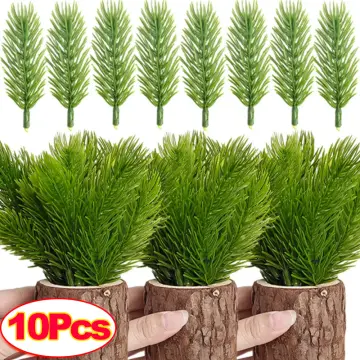 1PCS Artificial Pine Needles Branches Sprigs Frosted Faux Fir Pine Twig  Stems Fake Greenery Pine Picks Sprays for DIY Garland Wreath Christmas  Winter Holiday Season Wedding Home Decor