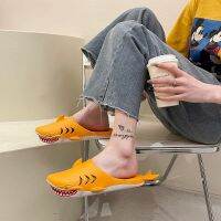 【CW】 Personality Funny Shark Slippers Couple Baotou Women Men Summer Travel Beach Shoes Flip Flop Claquette Pantufa Feminina 2022