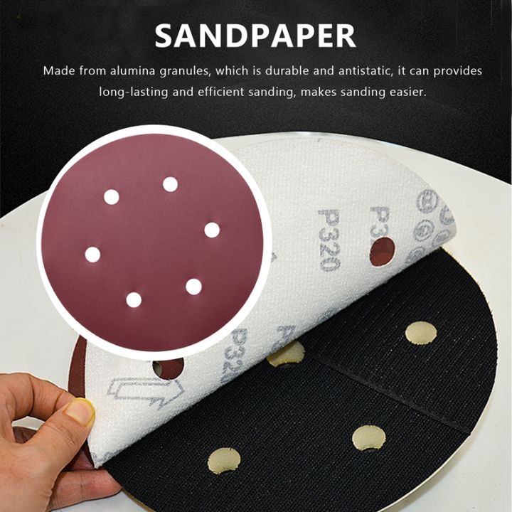 150mm-sanding-disc-6-inch-hook-and-loop-sanding-pads-100-pcs-sandpaper-set-assorted-grits-for-random-orbital-sander