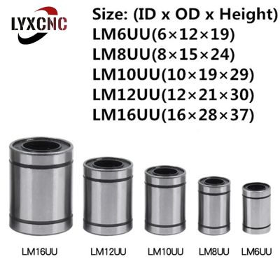 1/4PCS LM8UU Linear Bearing LM3UU LM4UU LM5UU LM6UU LM10UU LM12UU LM13UU LM16UU Linear Bushing 8mm 6mm CNC Shaft 3D Printer Part