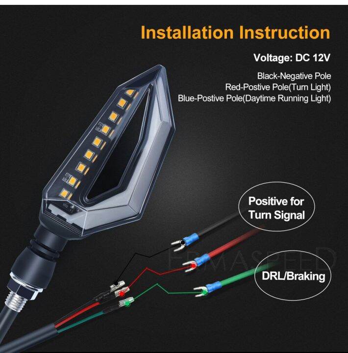 สัญญาณไฟรถจักรยานยนต์สากลเปิดไฟ-led-แบบกระพริบตัวชี้วัด-drl-สัญญาณไฟเลี้ยวสำหรับรถวิบากไฟท้าย-motor-listrik