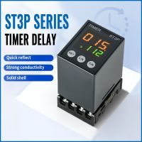 Intelligent LCD Digital Time Relay Control Module Power-off Delay With Base ST3P 220v24v380v 1NO1NC