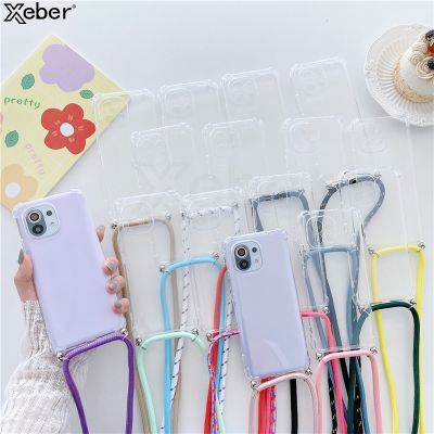 「Enjoy electronic」 Necklace Crossbody Strap Lanyard Cord Clear Phone Case For Xiaomi 12 11 Ultra 10T Pro Redmi Note 11 10 Lite Soft Silicone Cover