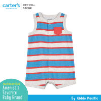 CARTERS SUR BLUE-ORANGE STRIPE คาร์เตอร์ชุดหมีขาสั้นเด็กผู้ชาย ลายทางสีน้ำเงิน L10