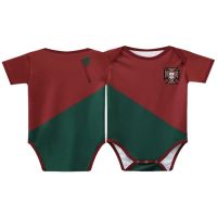 shot goods High Quality Baby Romper Jersey 2022-23 Portugal Home Kids Football Jersey Boys Girls Soccer Clothing Newborn Bodysuits