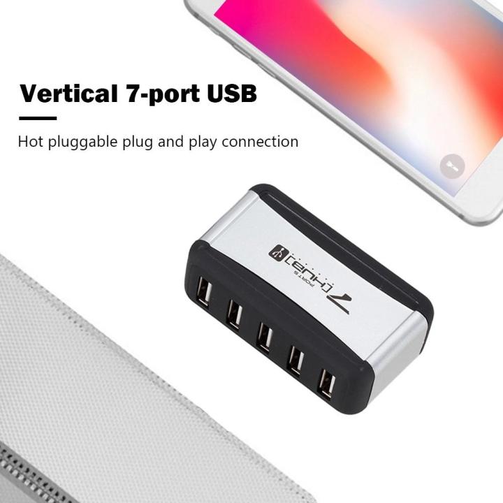 vertical-usb-hub-multi-7-ports-usb-2-0-splitter-with-power-adapter-usb-hubs