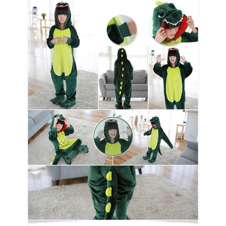 ready-stock-kids-boys-green-dinosaur-costume-animal-pajamas-girls-pink-red-dinosaur-sleepwear-halloween-christmas-birthday-gift-cosplay-dragon-mascot-fancy-dress-set-attach-shoes-paw-2-10-years