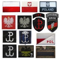 hotx【DT】 Poland Flag Embroidered Patches Reflective Emblem Appliqued Embroidery Badges Flags