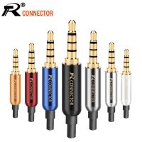 10PCS/lot 4 Poles Stereo 3.5mm Male Plug Connector + Tails Cooper Tube Gold Plated Plug Jack 3.5mm Wire Connector Earphone DIY Watering Systems Garden