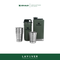 [สินค้าแท้ รับประกัน1ปี]  Stanley Adventure Steel Shots + Flask Gift Set  Hammertone Geen