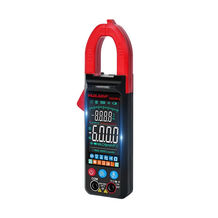 huajiayi-fs8330pro-dc-ac-current-digital-clamp-meter-large-color-screen-voltage-tester-red