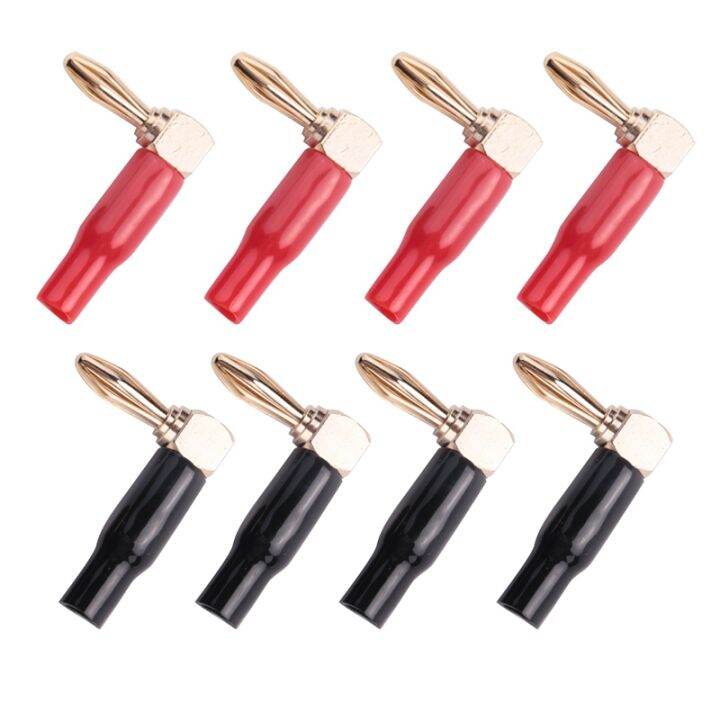 8Pcs 4mm Banana Plug Speaker Wires Connector Adapter 24K Gold Plated